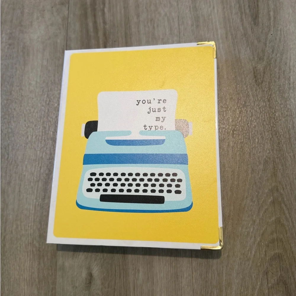 Yellow and Blue Typewriter Sticker Binder